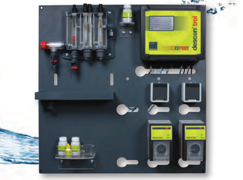 12611XV descon® trol XV PRO | with touch control panel Version CHLORINE-FREE | pH | t - complete system with 2 metering pumps descon® dos mcs